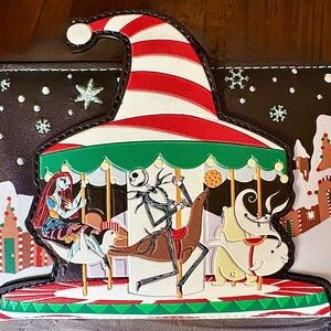 NEW Loungefly Disney Nightmare Before Christmas Candy Cane Carousel Zip Wallet